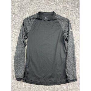 Nike Pro Shirt Mens Small Black Gray Long Sleeve Dri-FIT Compression Training